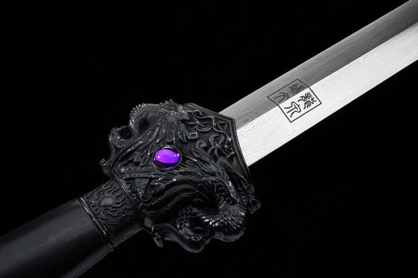 Lame-Lame-Chinoise-Phoenix-Acier-Damas