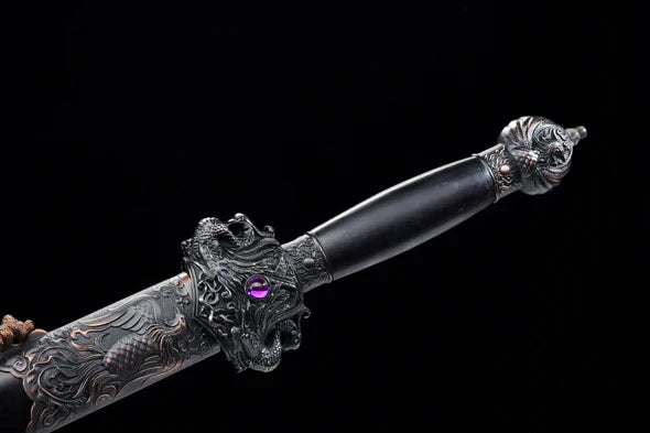 Tsuka-Epee-Chinoise-Phoenix-Acier-Damas